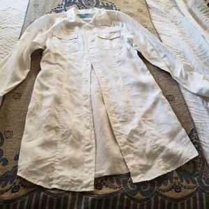 Island Company White Linen long blouse